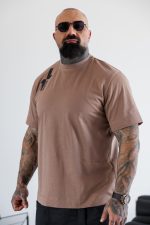 Мъжка тениска в бежов цвят the king-м148