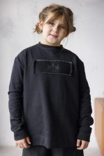 Детска памучна блуза за момиче деним black-К014