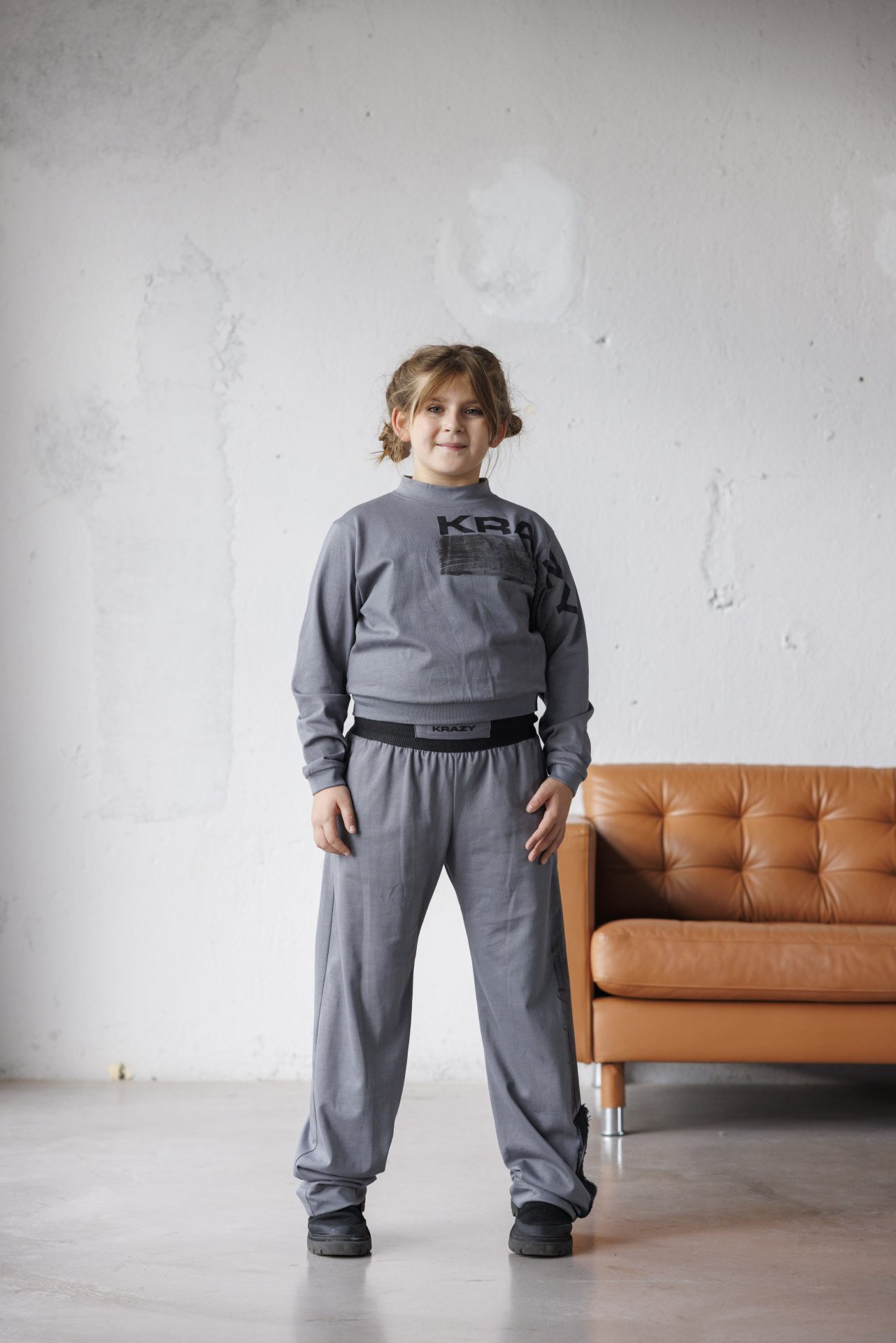 Детски панталон за момиче grey-К011