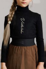 Детско поло в черен цвят krazy-к022