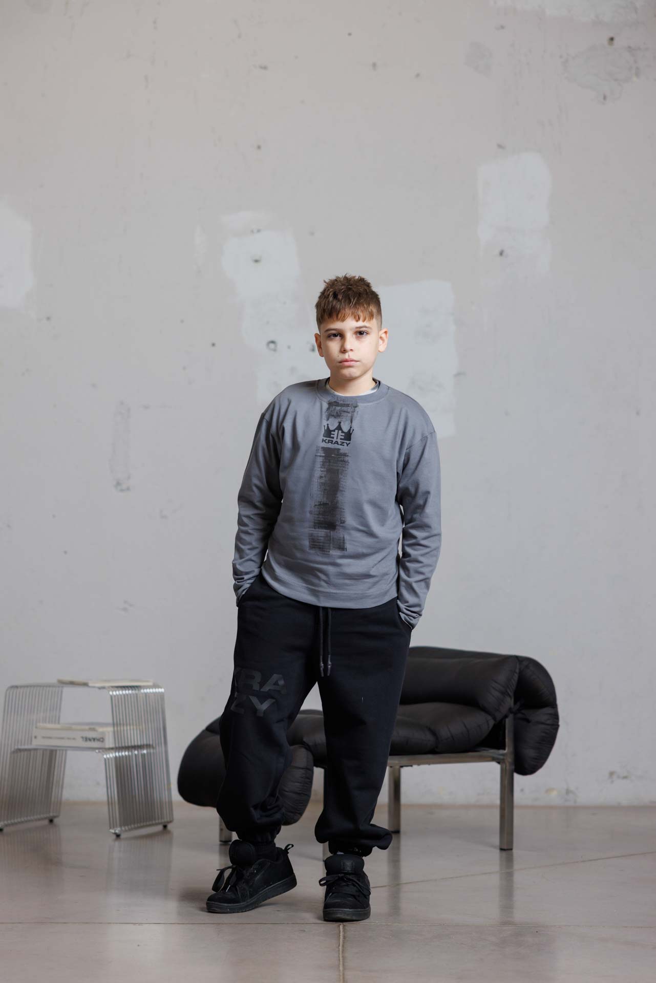 Детска блуза crazy boy grey-К010