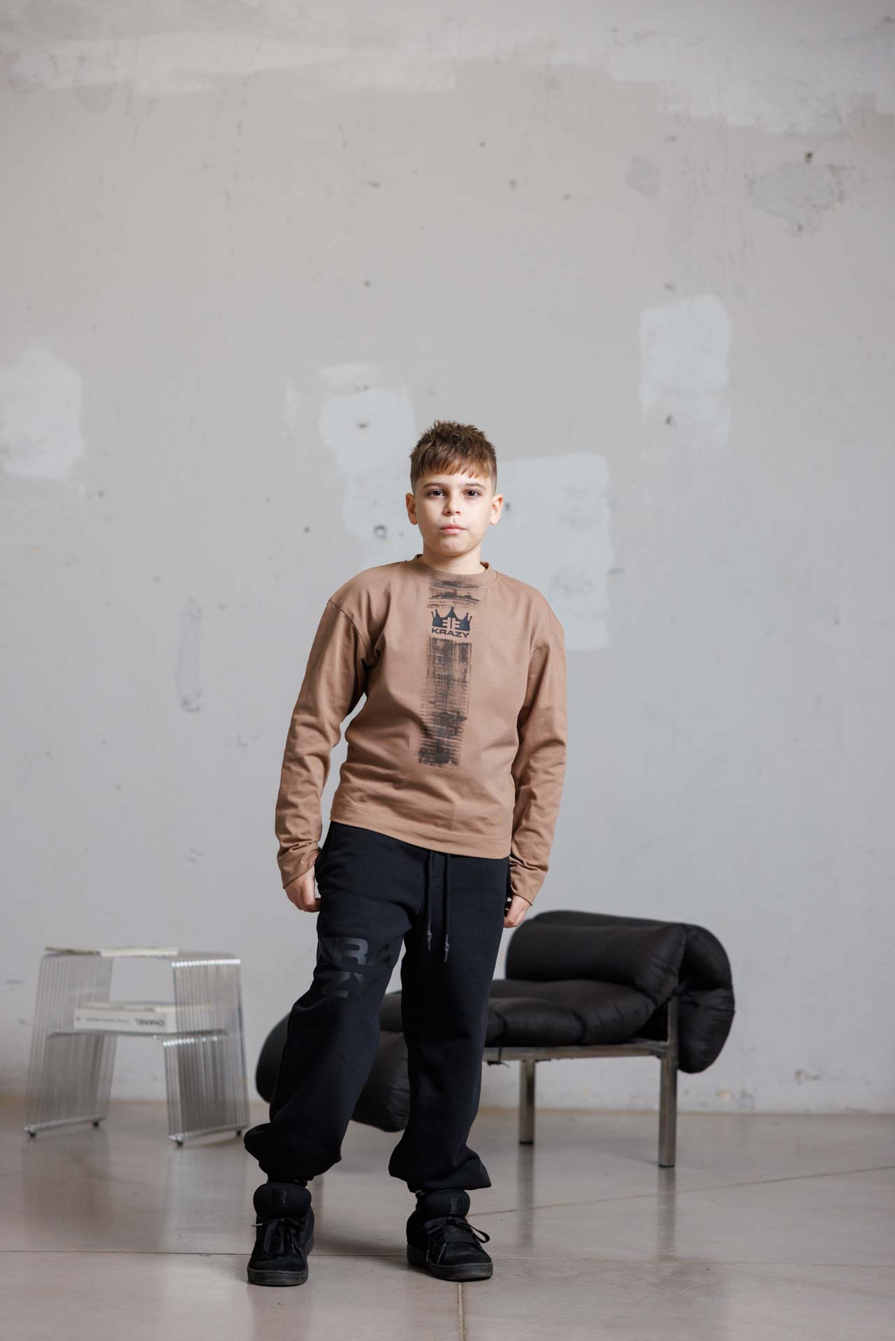 Детска блуза crazy boy brown-К010