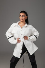 Дамска риза с асиметрично закопчаване white-709