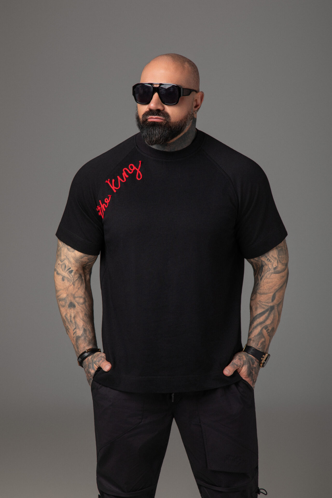 Дизайнерска памучна тениска с артистичен принт the king-м184