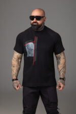 Дизайнерска памучна тениска с артистичен принт-м187