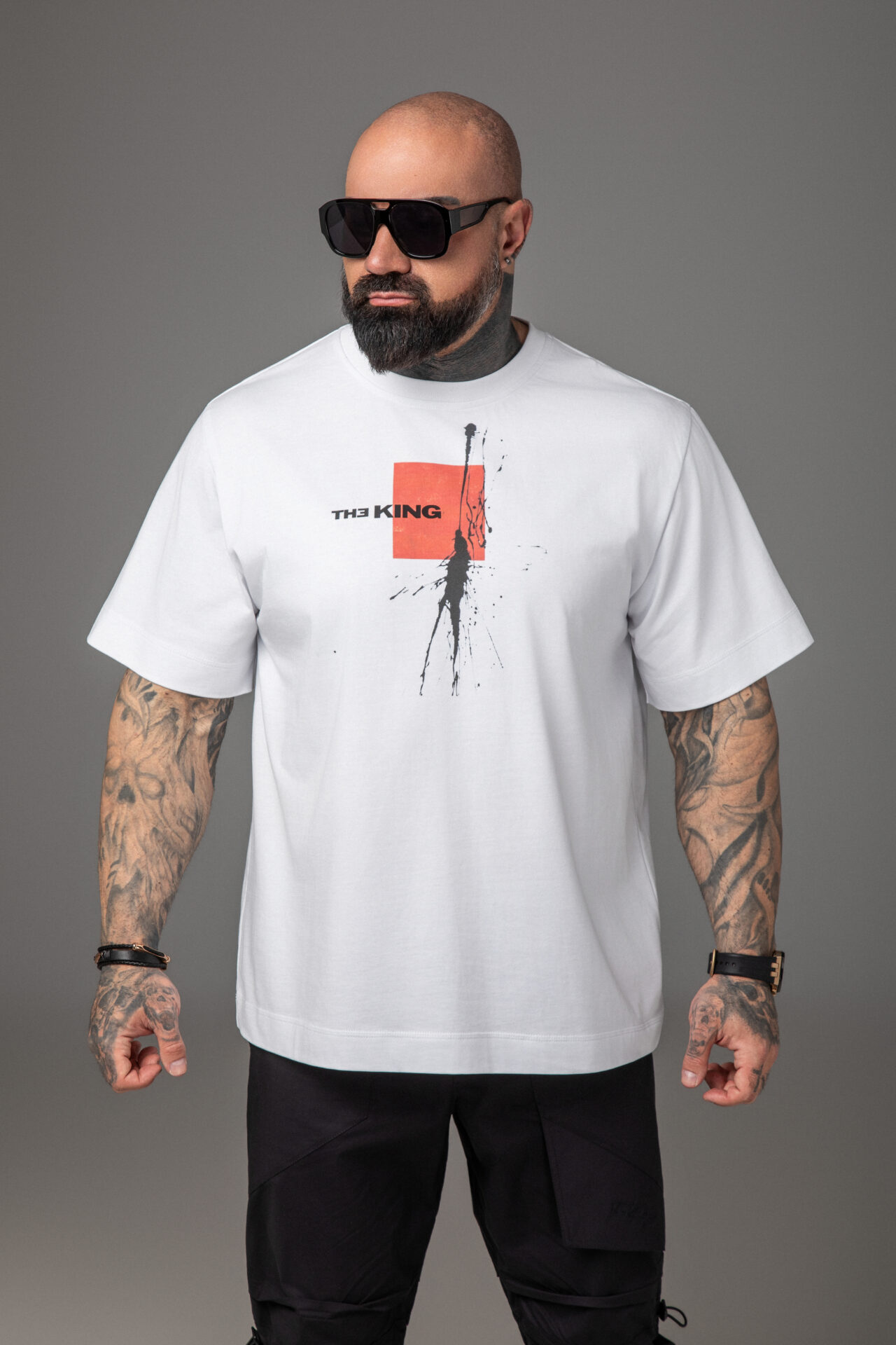 Мъжка тениска the king white-м182