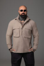 Мъжка риза the king premium beige-м176