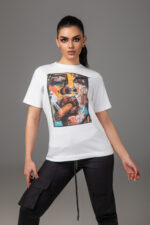 Дамска тениска с модерен принт-715