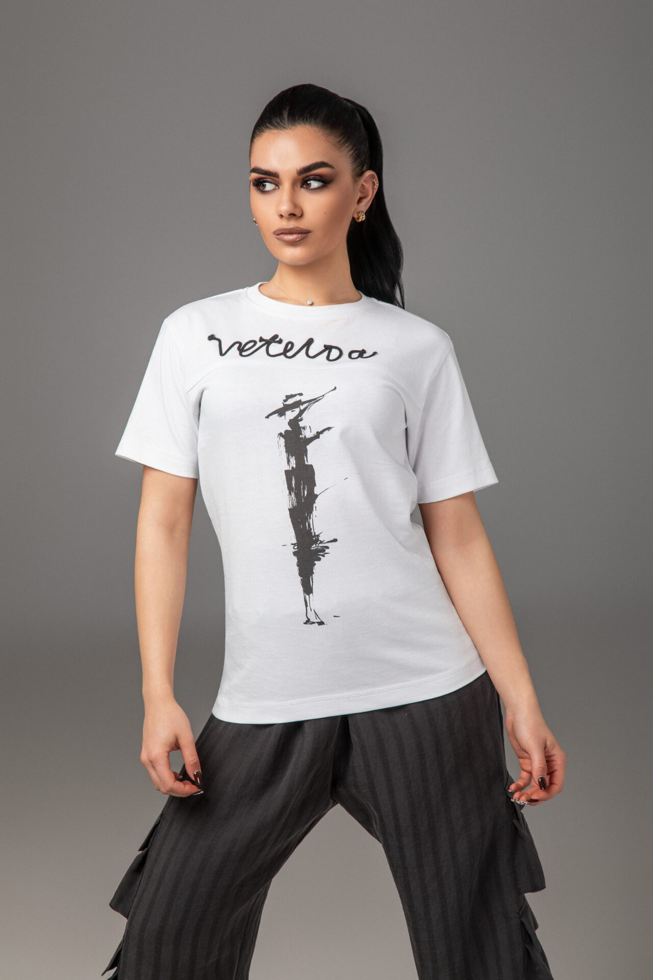 Дамска тениска veteida white-716