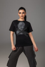 Дамска тениска с модерен принт veteida black-715