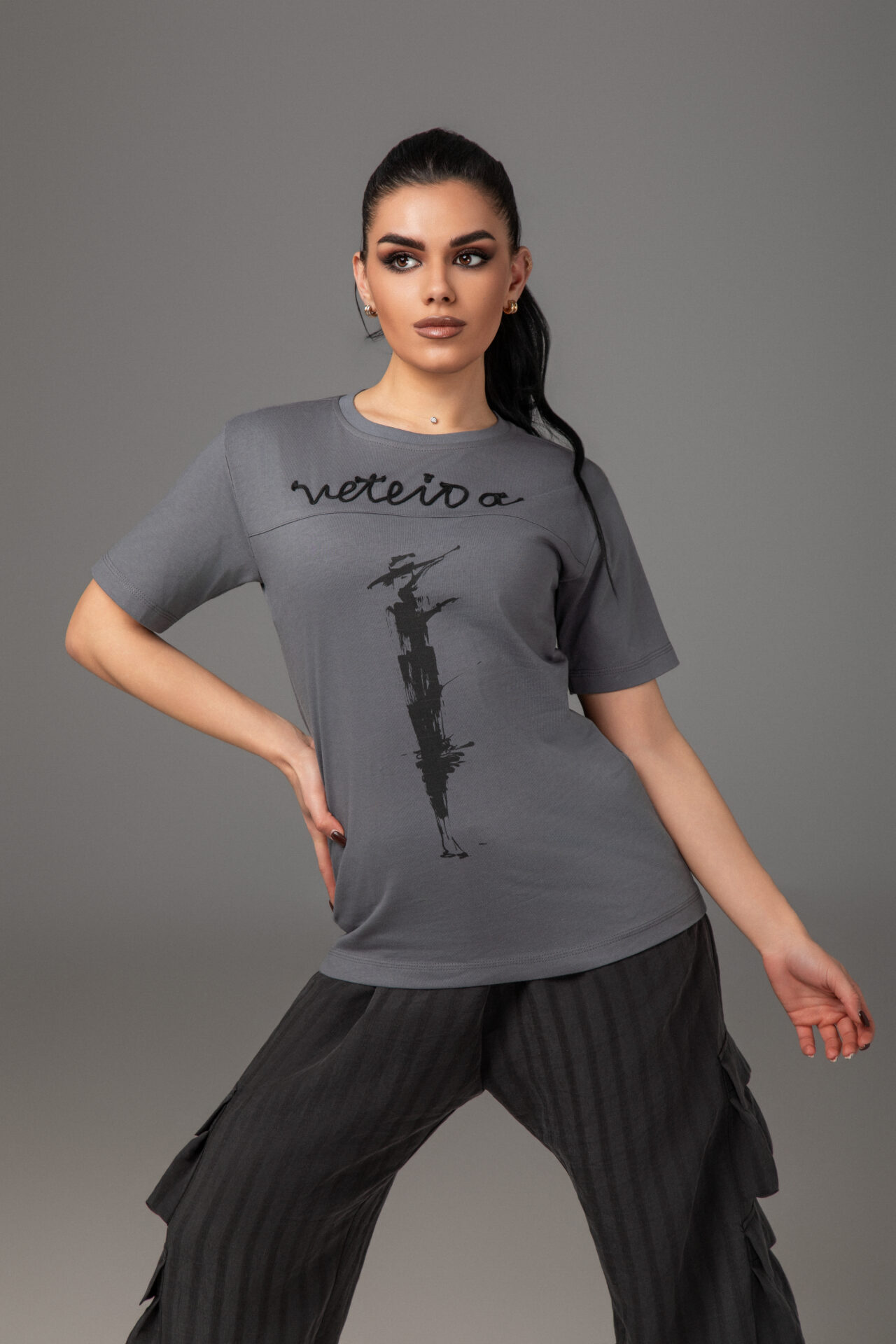 Дамска тениска veteida grey-716