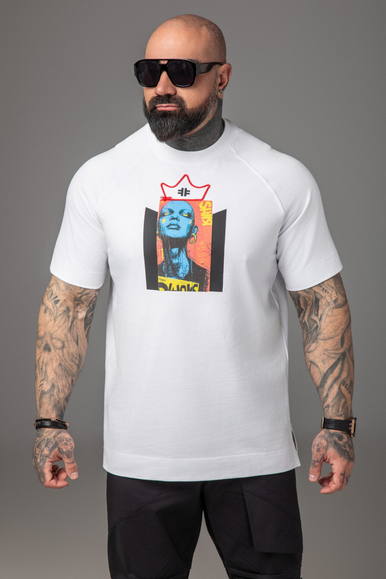 Мъжка тениска bold face print tee-