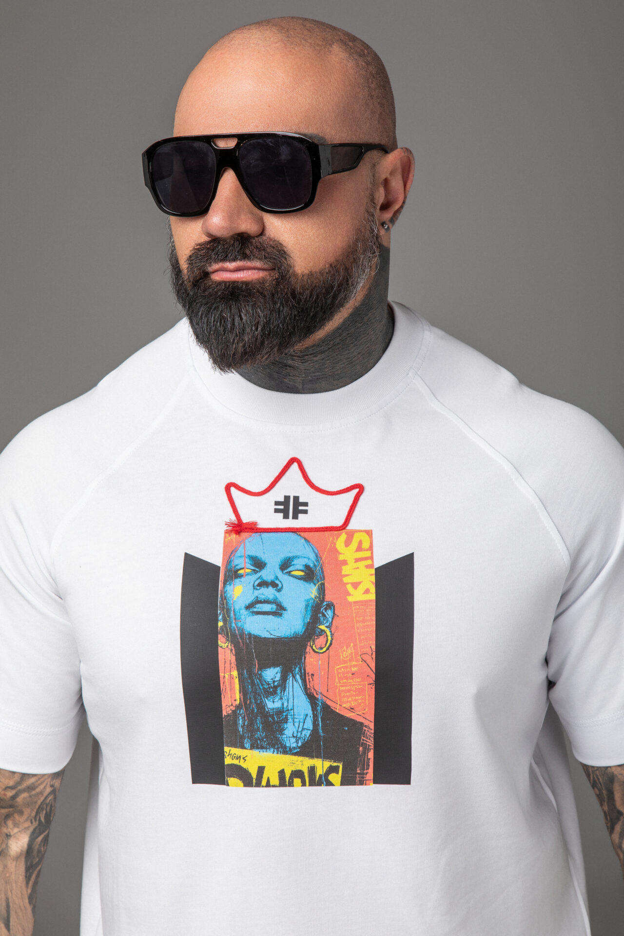 Мъжка тениска bold face print tee- - Image 2